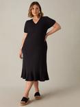 Live Unlimited Curve Jersey V-Neck Dress, Black