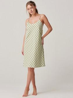 British Boxers Crisp Cotton Strappy Nightdress, Field Green