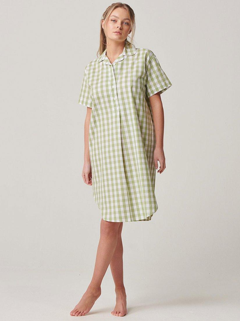 Product image 2 of 3, which shows British Boxers Short Sleeve Nightshirt, Field Green, XS