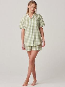 British Boxers Crisp Cotton Short Pyjama Set, Field Green