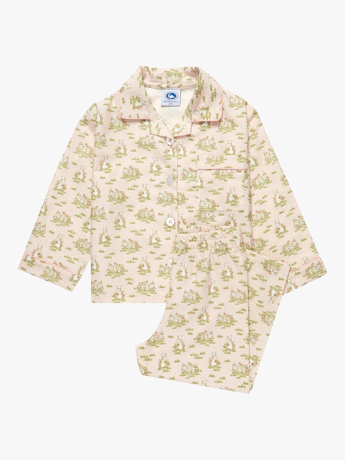 Product image 1 of 3, which shows Trotters Kids' Beatrice Bunny Pyjama Set, Icy Pink/Multi, 12-24 months