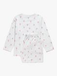 Trotters Kids' Ballerina Jersey Pyjamas, Pink/White