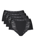 sloggi Chic Lace Maxi Briefs, Pack of 4, Black