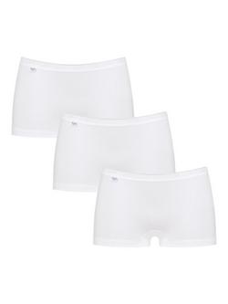 sloggi Basic+ Short Knickers, Pack of 3, White, White