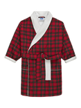 Trotters Kids' Cosy Tartan Bathrobe, Red/Multi