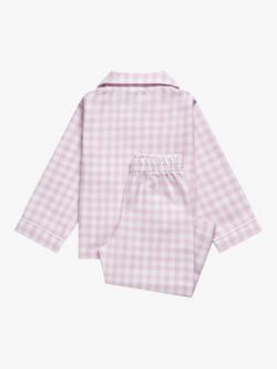Trotters Kids' Margot Gingham Ballerina Pyjamas, Pale Pink - view 2, Pale Pink