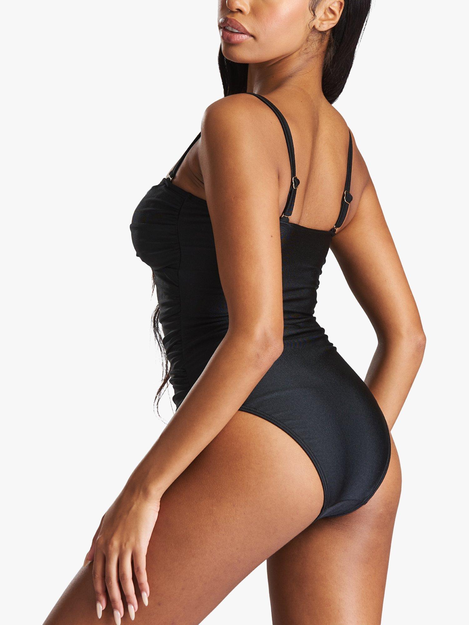 South Beach Bandeau Tummy Control Swimsuit, Black, 8