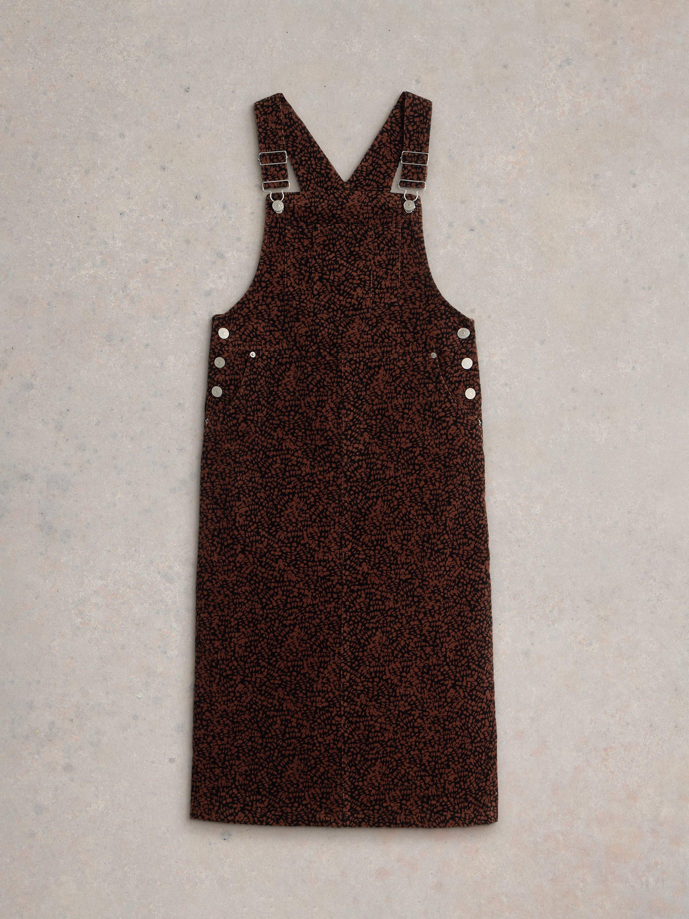 Product image 5 of 6, which shows White Stuff Emmie Abstract Organic Cotton Blend Corduroy Pinafore Dress, Multi, 22