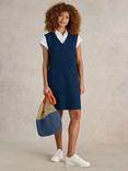 White Stuff Maple Denim Pinafore Dress, Dark Blue