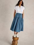 White Stuff Seema Organic Cotton Skirt, Dusty Blue