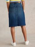 White Stuff Scarlett Organic Cotton Blend Denim Skirt, Dark Blue