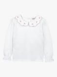Trotters Kids' Ava Jersey Top, White/Pink