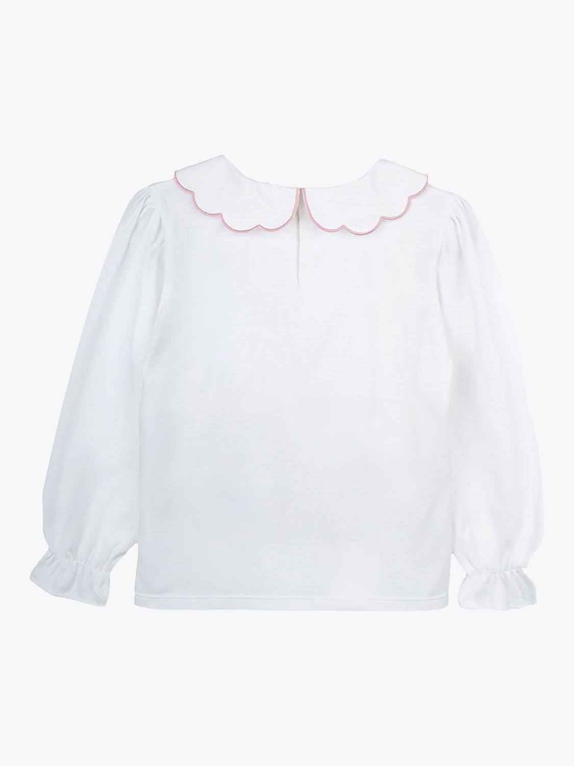 Product image 2 of 3, which shows Trotters Kids' Ava Jersey Top, White/Pink, 2-3 years