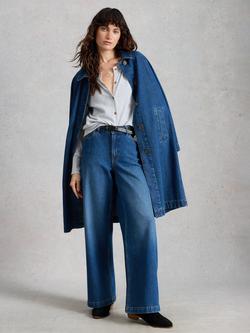 White Stuff Ayla Mid Rise Wide Leg Jeans, Mid Denim