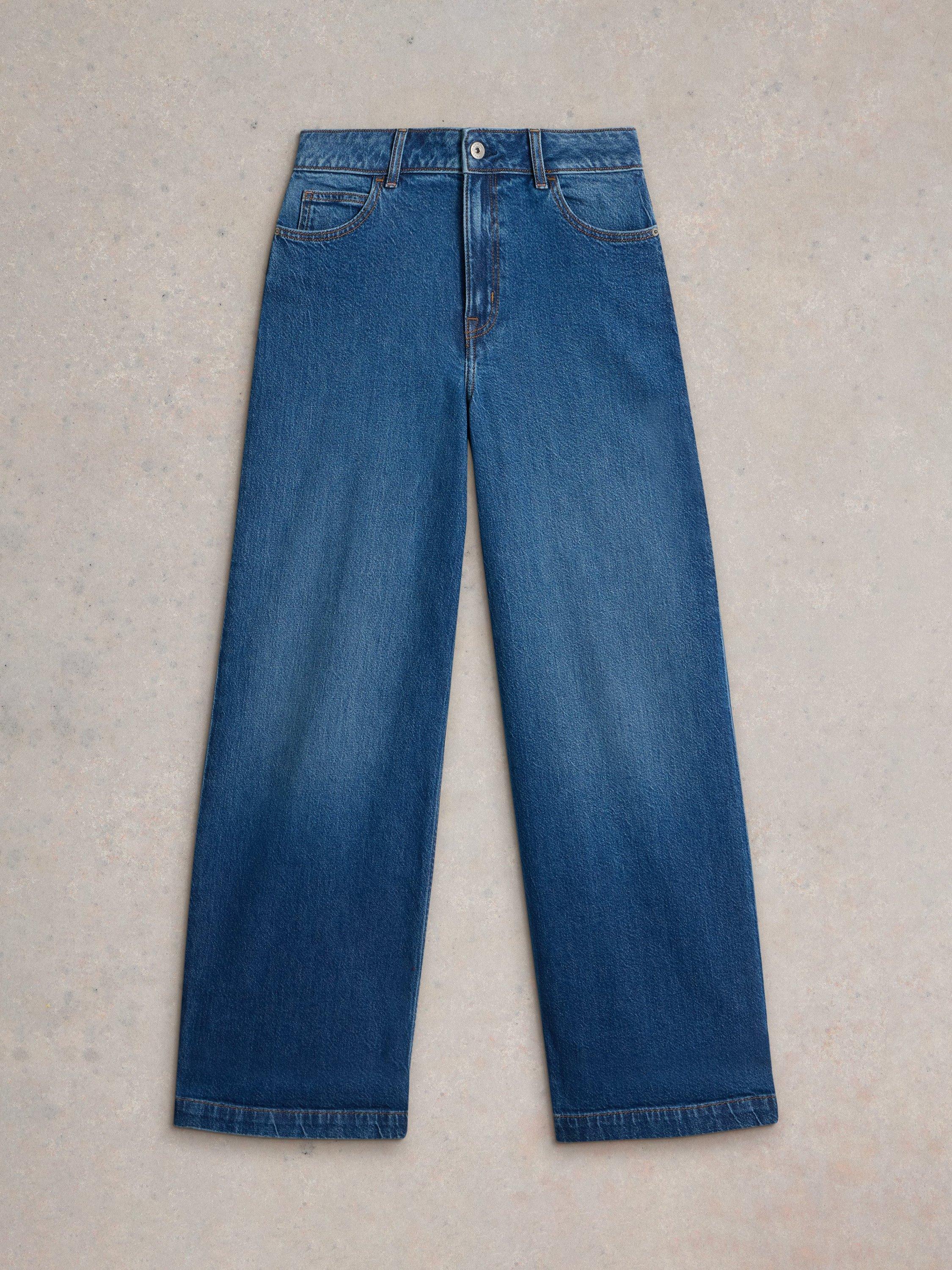 Product image 5 of 6, which shows White Stuff Ayla Mid Rise Wide Leg Jeans, Mid Denim, 6S