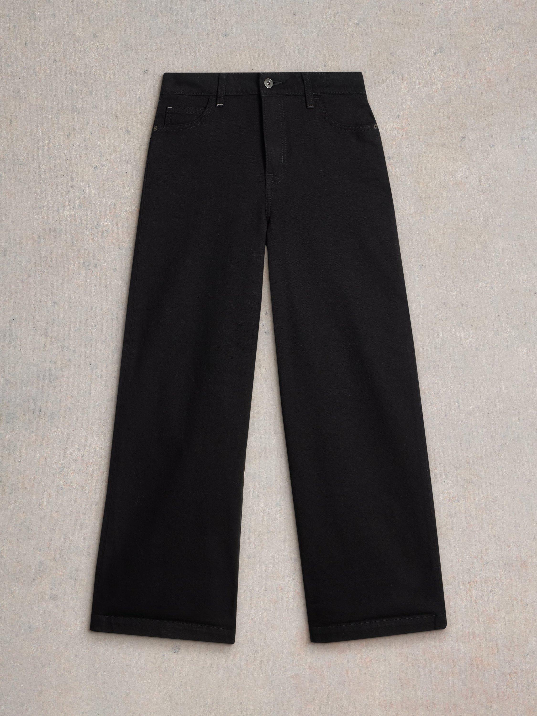 Product image 5 of 6, which shows White Stuff Ayla Mid Rise Wide Leg Jeans, Black, 6S