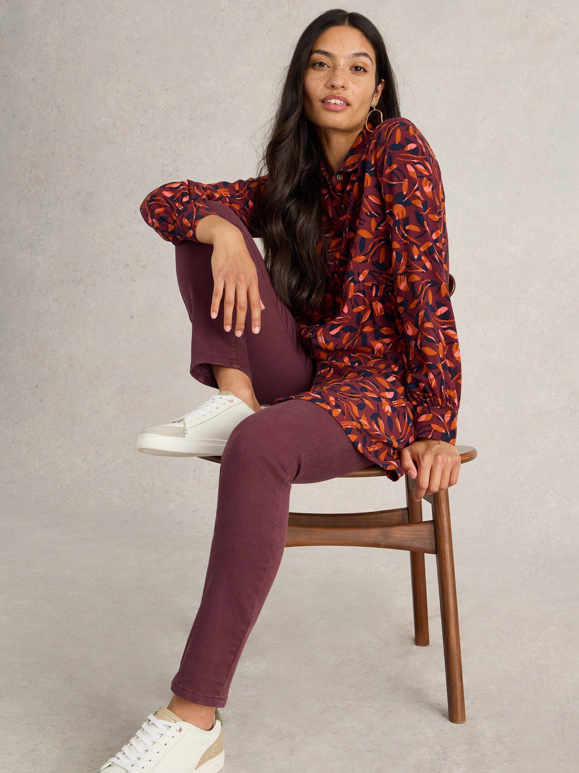 White Stuff Janey Organic Cotton Blend Jeggings Dark Plum