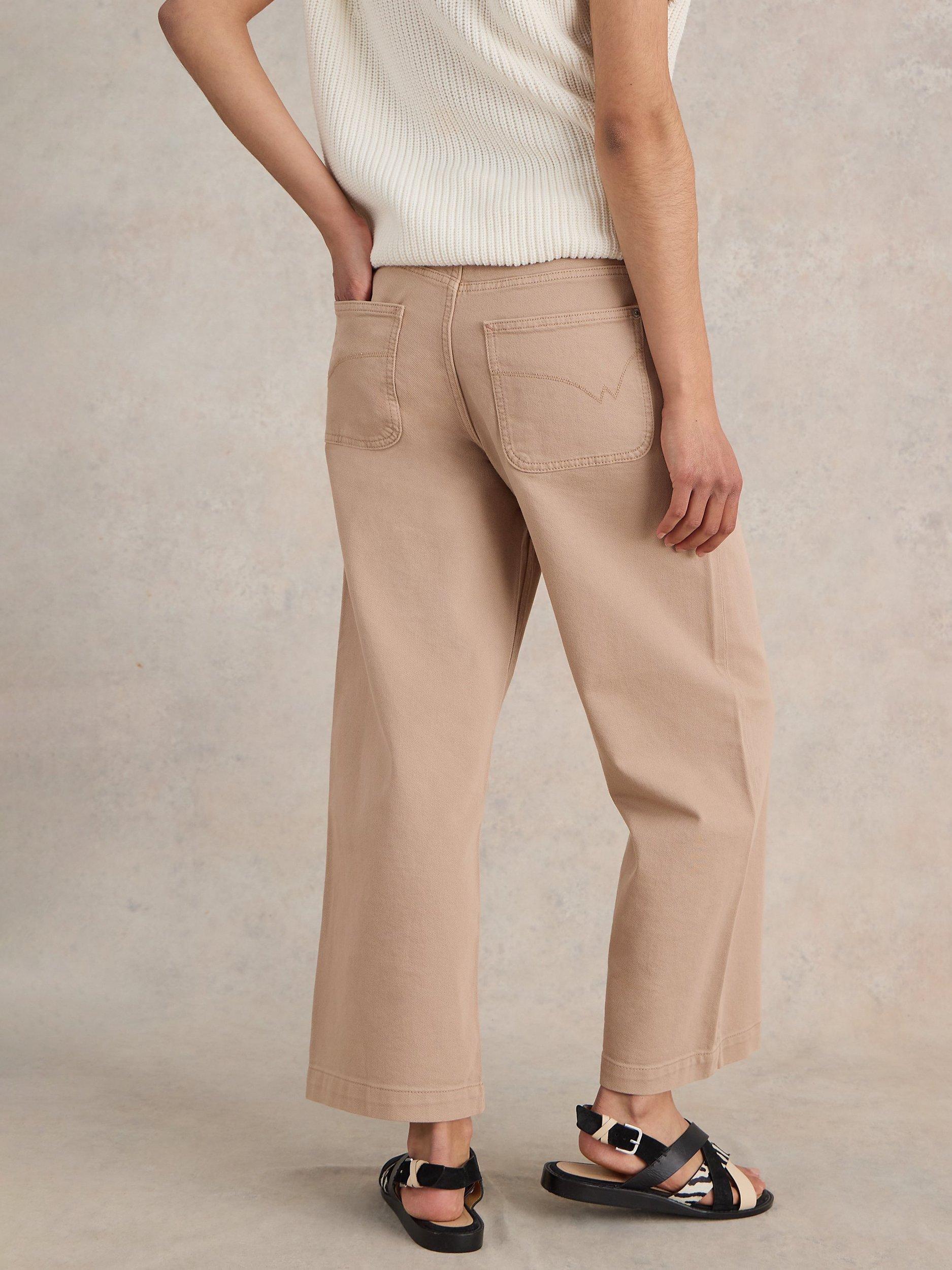 Product image 2 of 6, which shows White Stuff Tia Wide Leg Crop Jeans, Natural, 6R