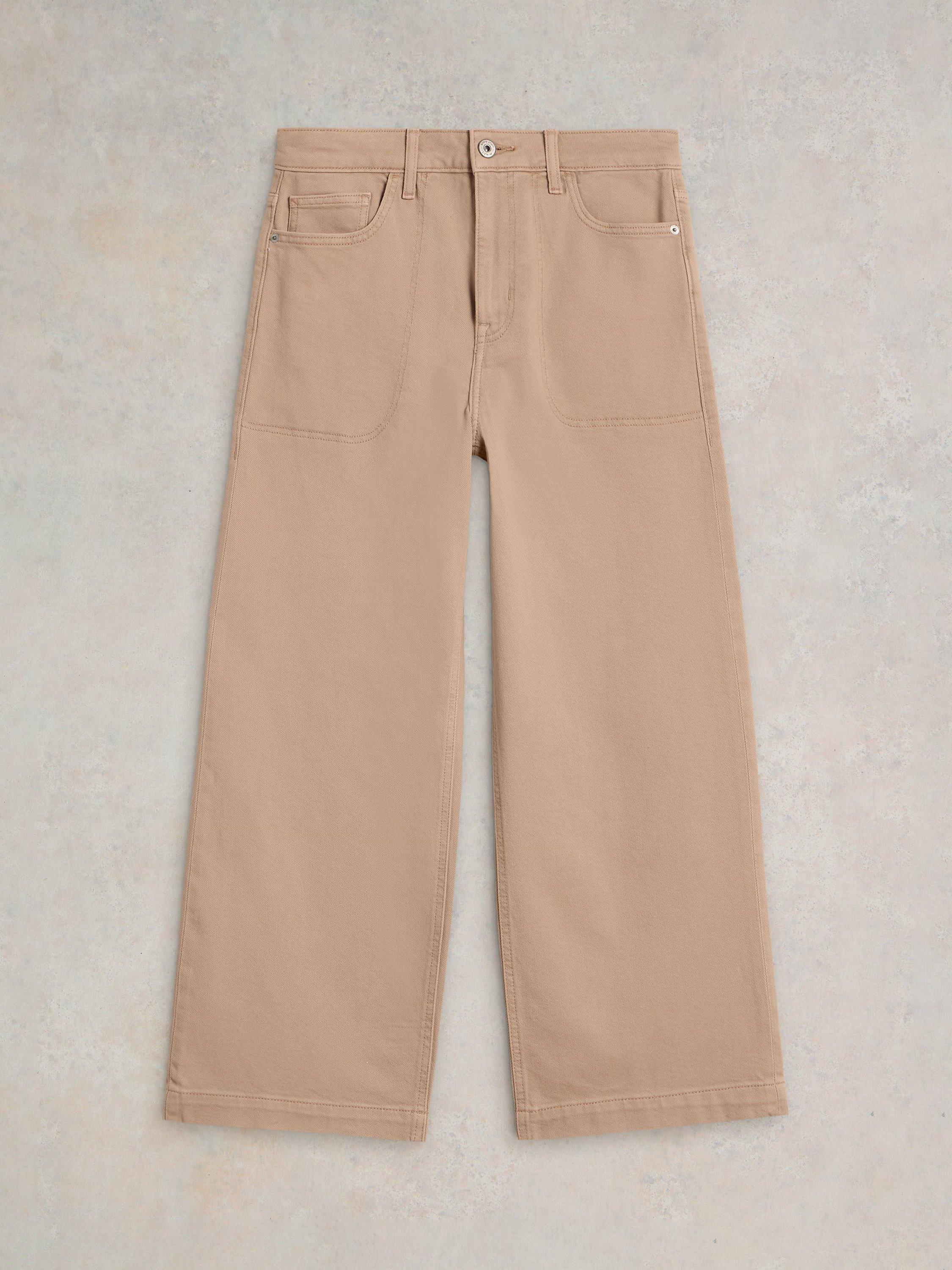 Product image 5 of 6, which shows White Stuff Tia Wide Leg Crop Jeans, Natural, 6R