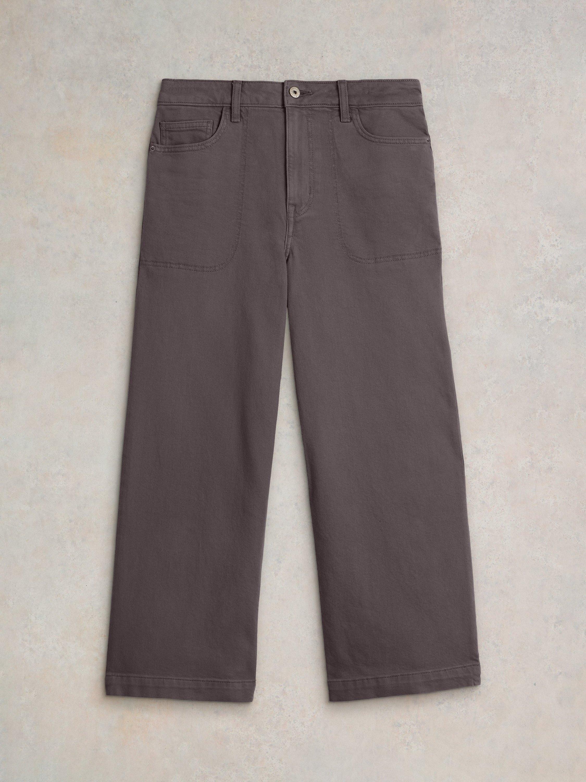 White Stuff Tia Wide Leg Crop Jeans, Purple, 6R