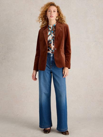 White Stuff Evelyn Corduroy Blazer, Dark Tan, Dark Tan
