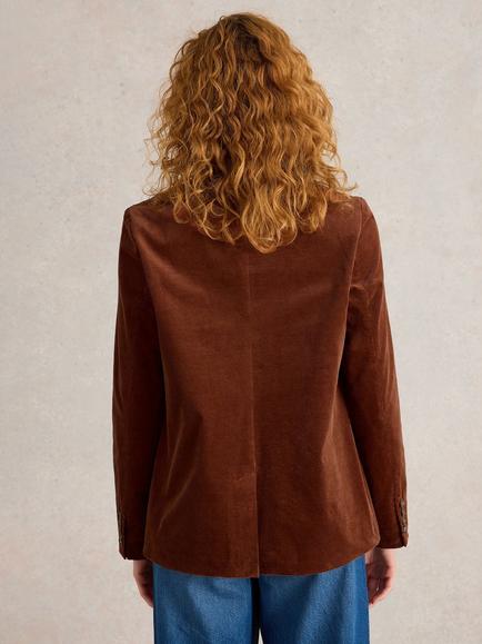White Stuff Evelyn Corduroy Blazer, Dark Tan - view 2, Dark Tan