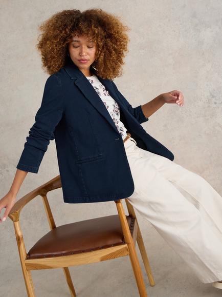White Stuff Evelyn Jersey Blazer, Navy, Navy