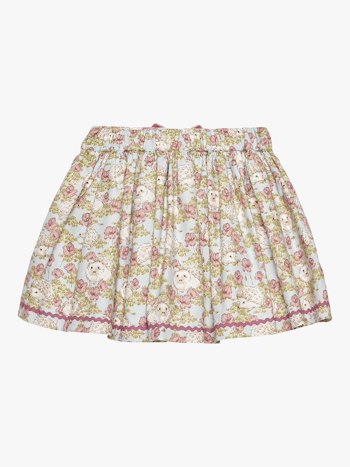 Product image 2 of 4, which shows Trotters Kids' Hollie Hedgehog Cotton Skirt, Multi, 2-3 years