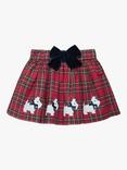 Trotters Kids' Tartan Scottie Skirt, Red Tartan