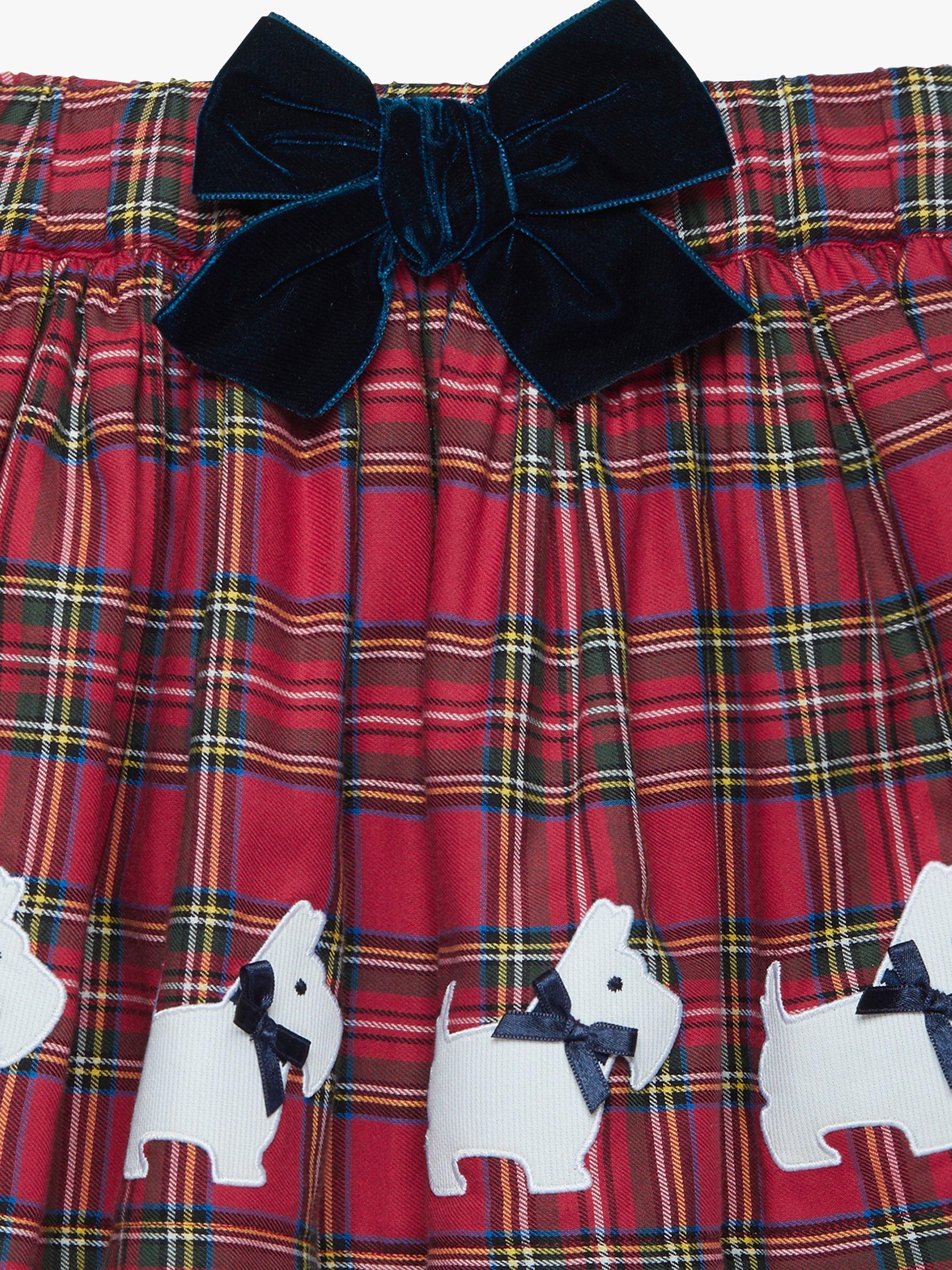 Product image 3 of 3, which shows Trotters Kids' Tartan Scottie Skirt, Red Tartan, 2-3 years
