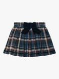 Trotters Kids' Tartan Bow Skirt, Blue Tartan