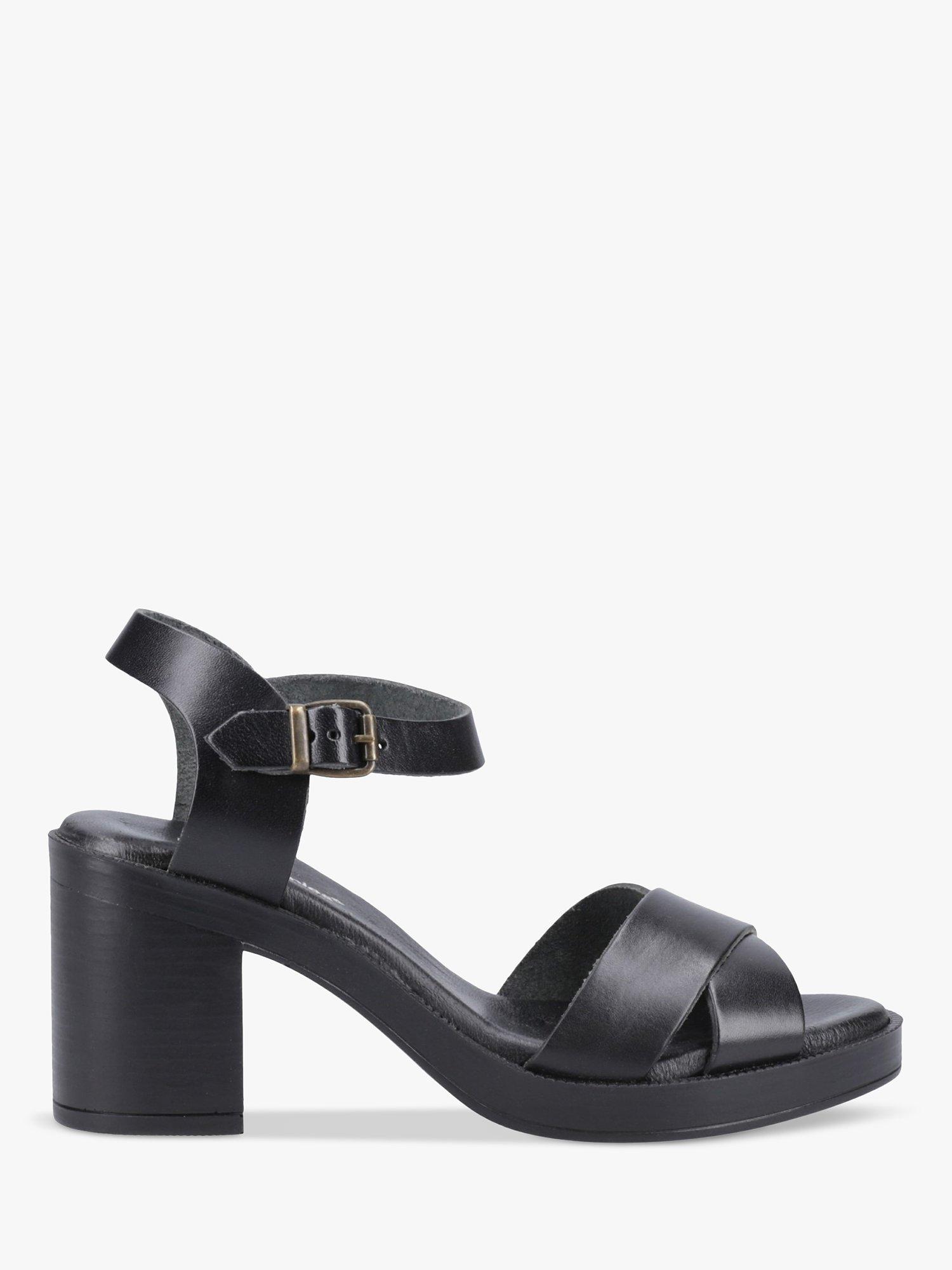 Hush Puppies Georgia Leather Heeled Sandals, Black
