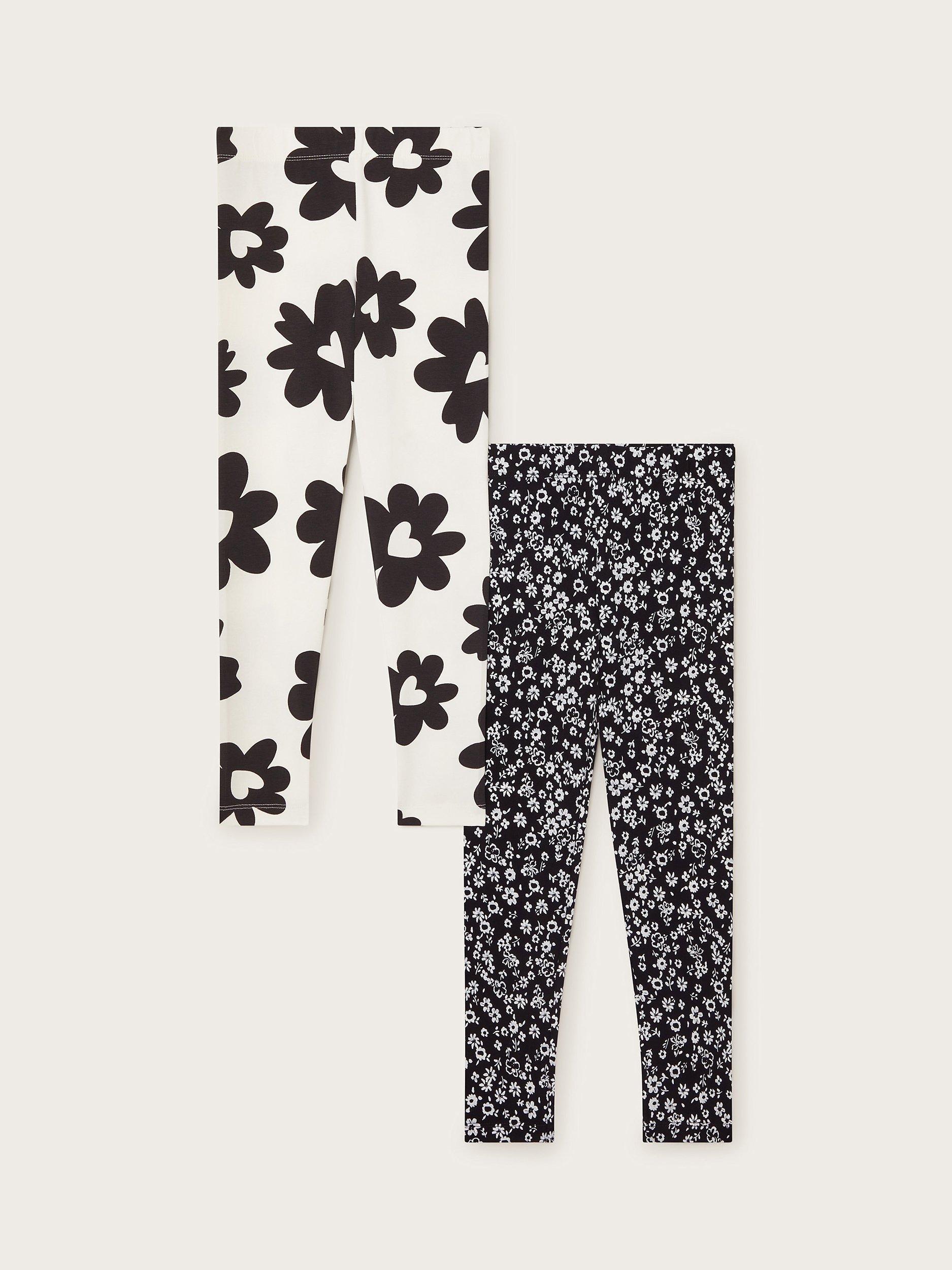 Black and white floral leggings hotsell