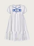 Monsoon Kids' Floral Dress, White