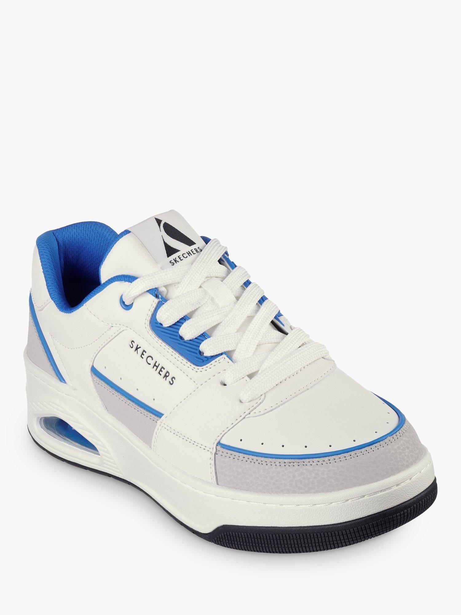 Skechers white leather tennis shoes online