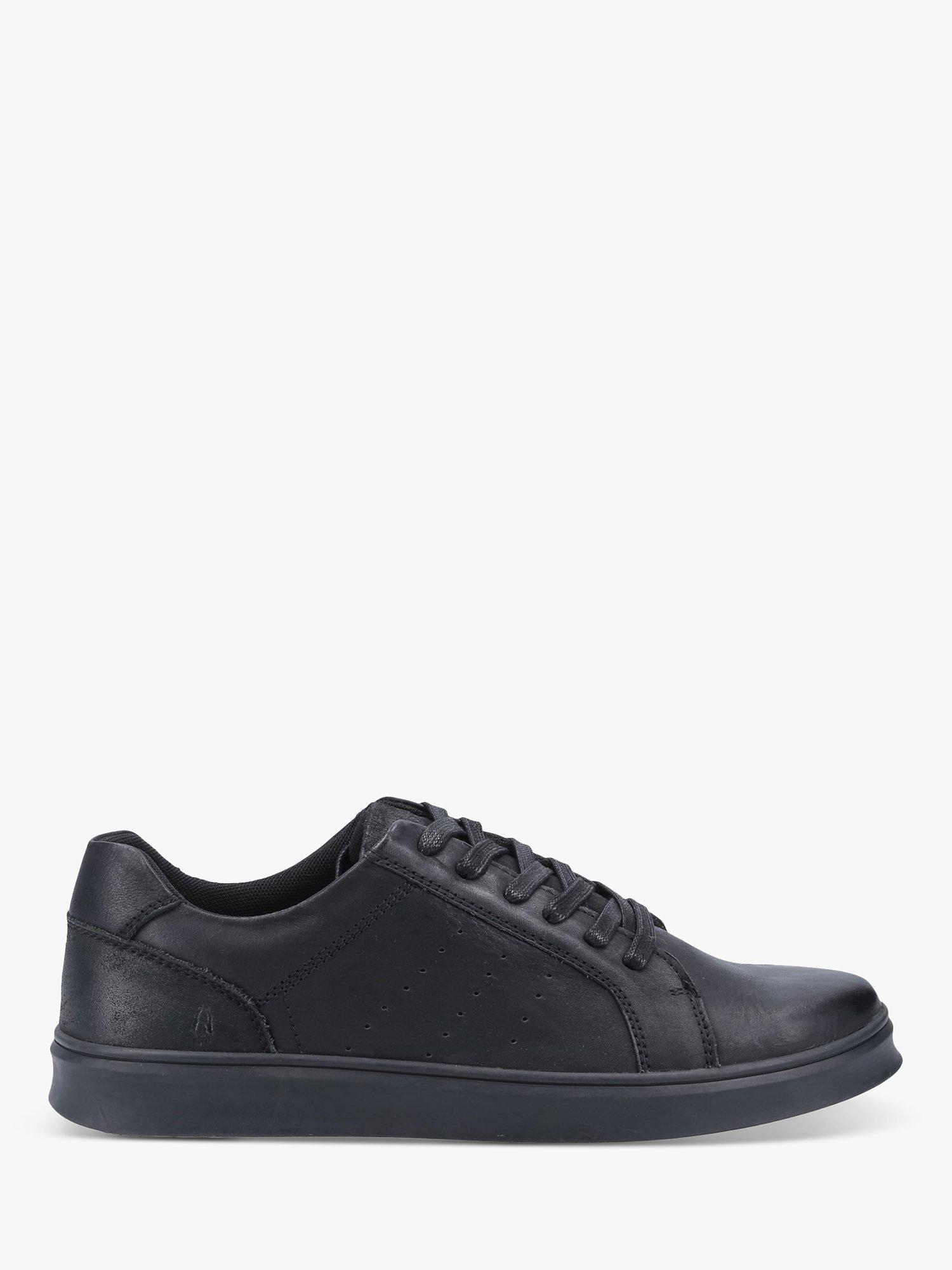 Hush Puppies Mason Leather Trainers, Black