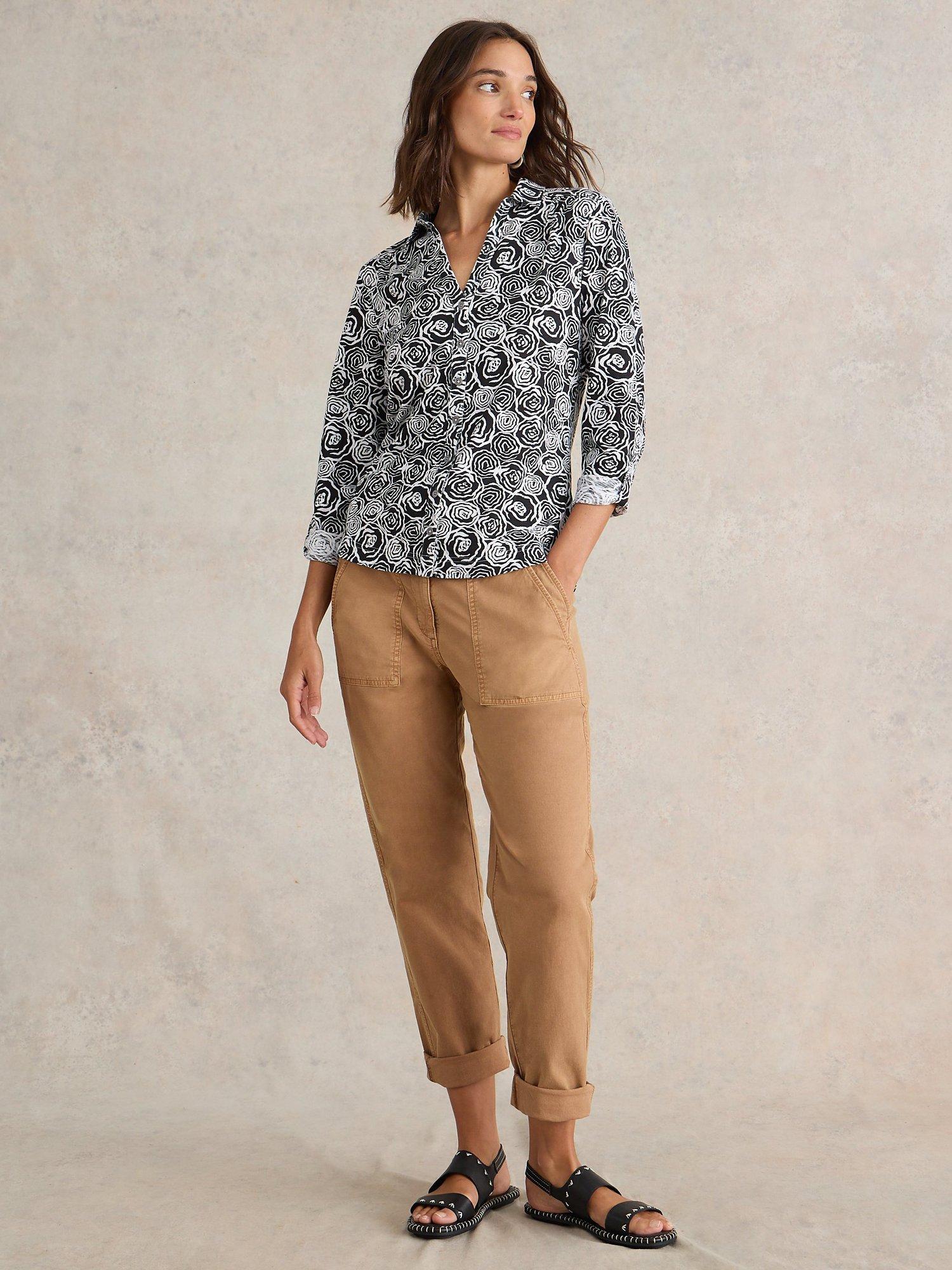 Product image 1 of 7, which shows White Stuff Annie Floral Shirt, Black/White, 6