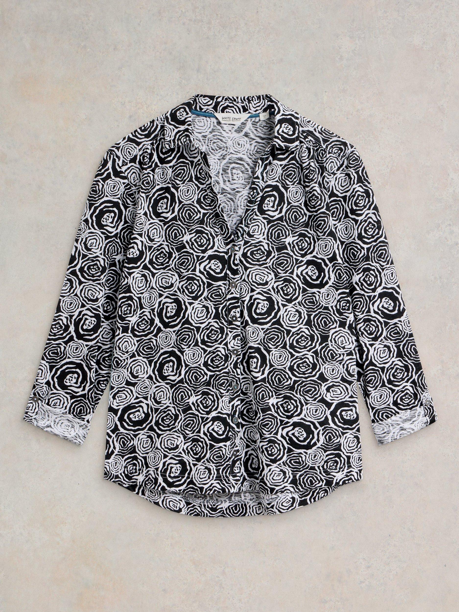 Product image 5 of 7, which shows White Stuff Annie Floral Shirt, Black/White, 6