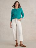White Stuff Lulu Organic Cotton Cardigan, Bright Blue, Bright Blue