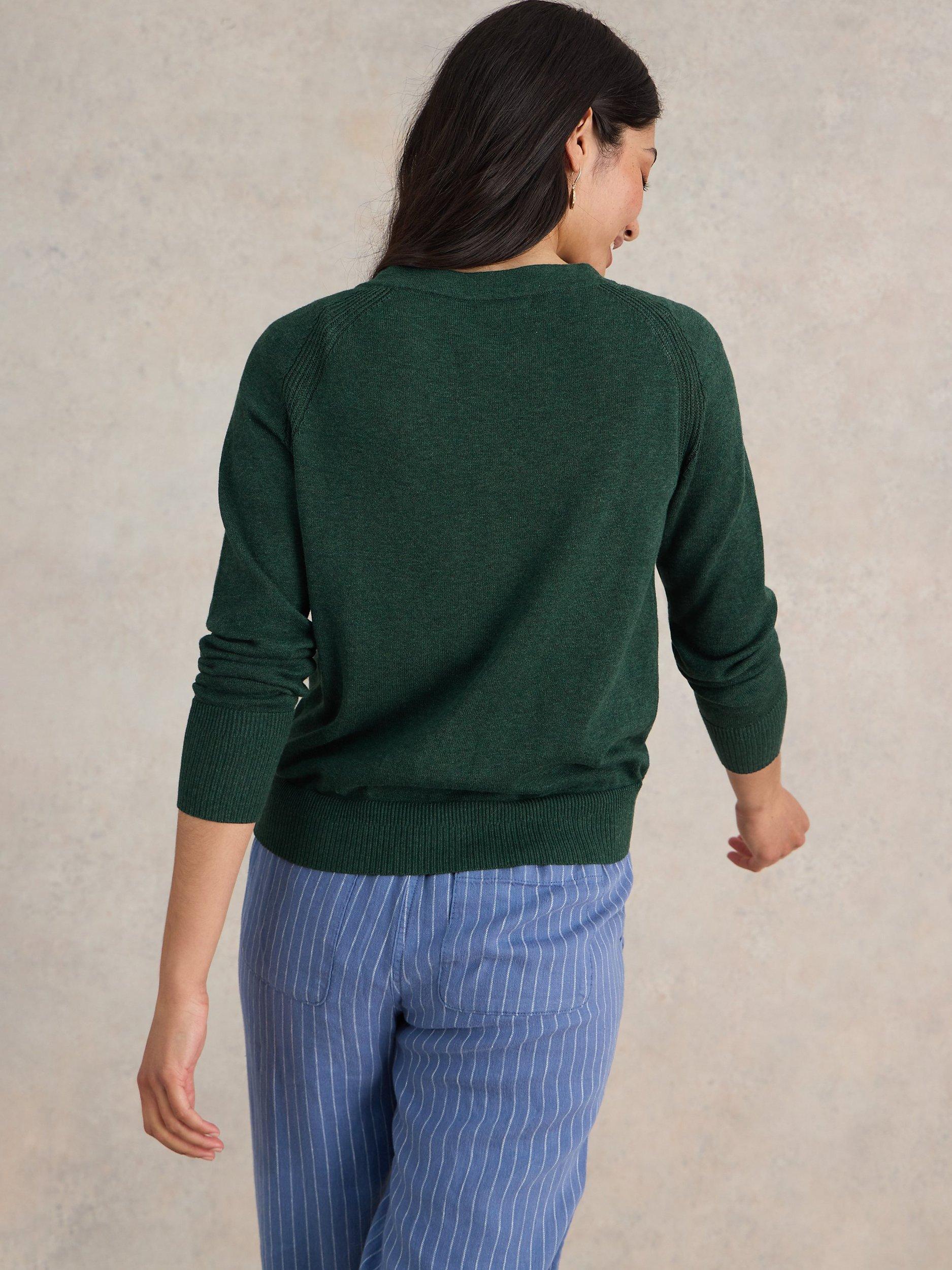 White Stuff Lulu Organic Cotton Cardigan Green