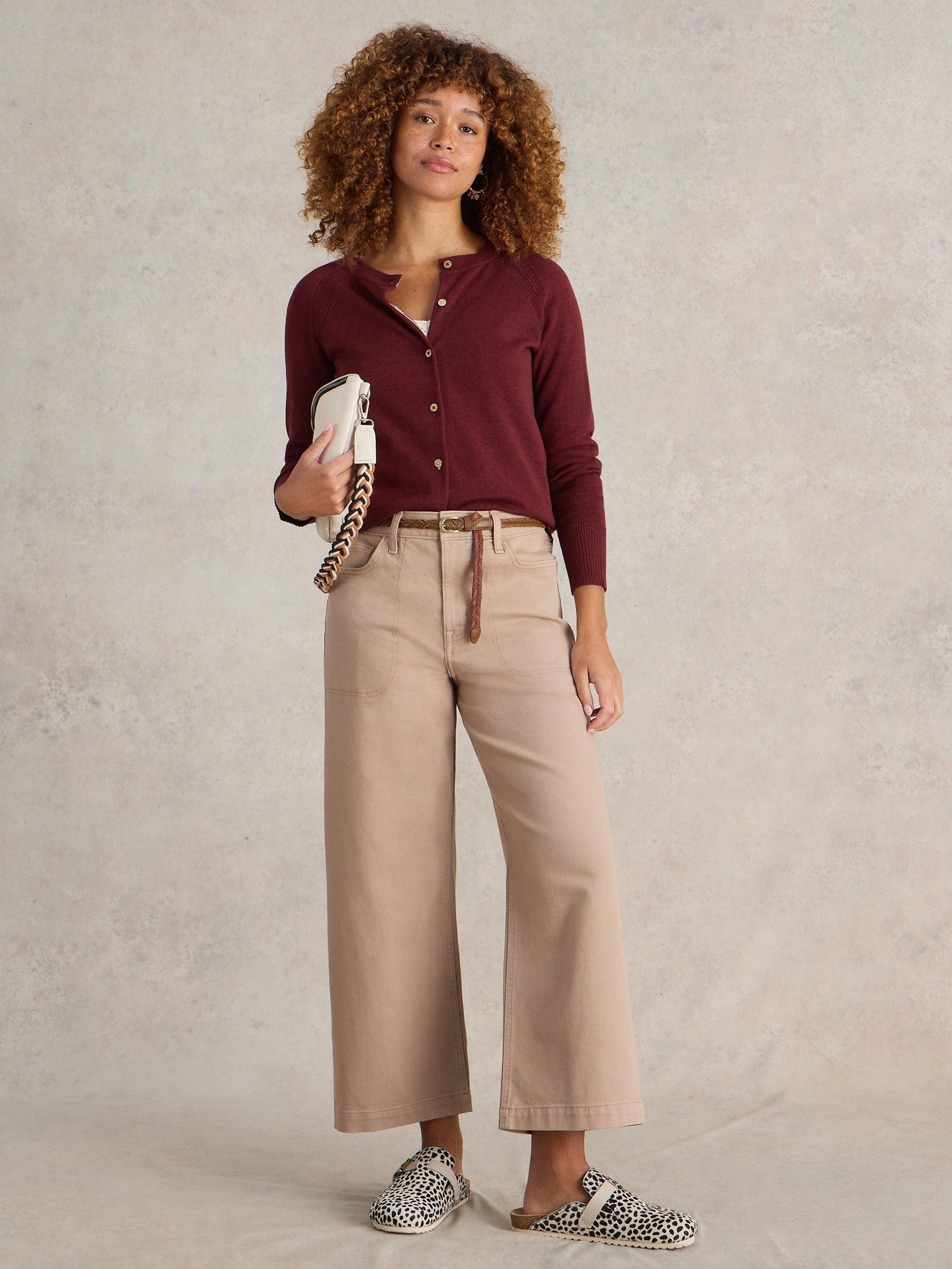 White Stuff Lulu Organic Cotton Cardigan Dark Plum