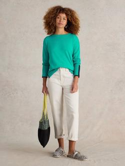 White Stuff Olive Organic Cotton Blend Jumper, Green, Teal