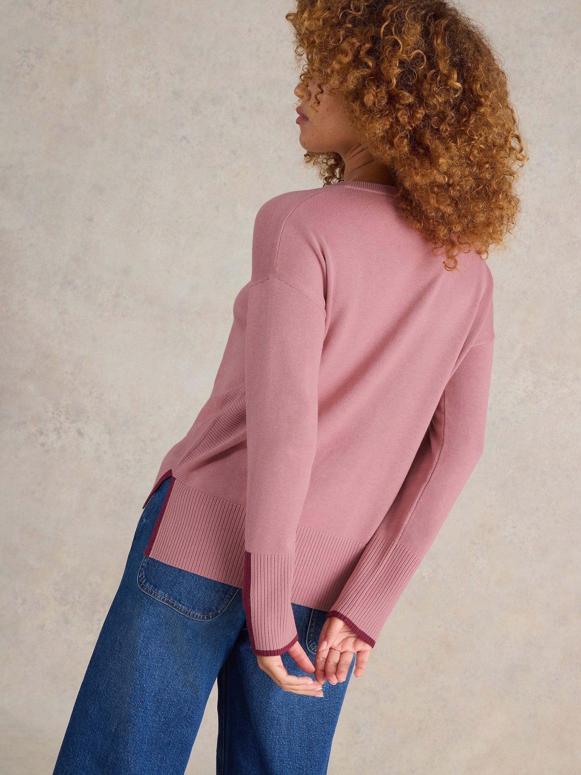 Product image 2 of 6, which shows White Stuff Olive Organic Cotton Blend Jumper, Dusty Pink, 6