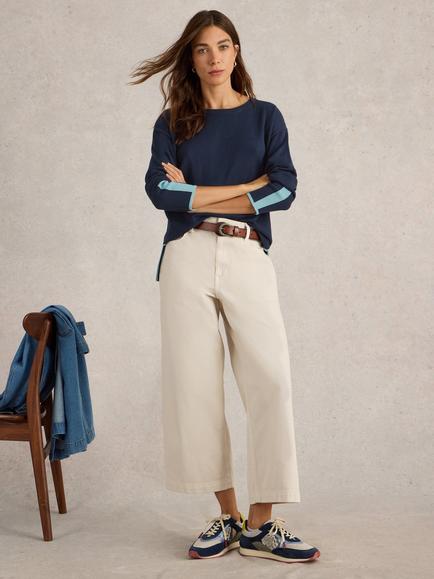 White Stuff Olive Organic Cotton Blend Jumper, French Navy