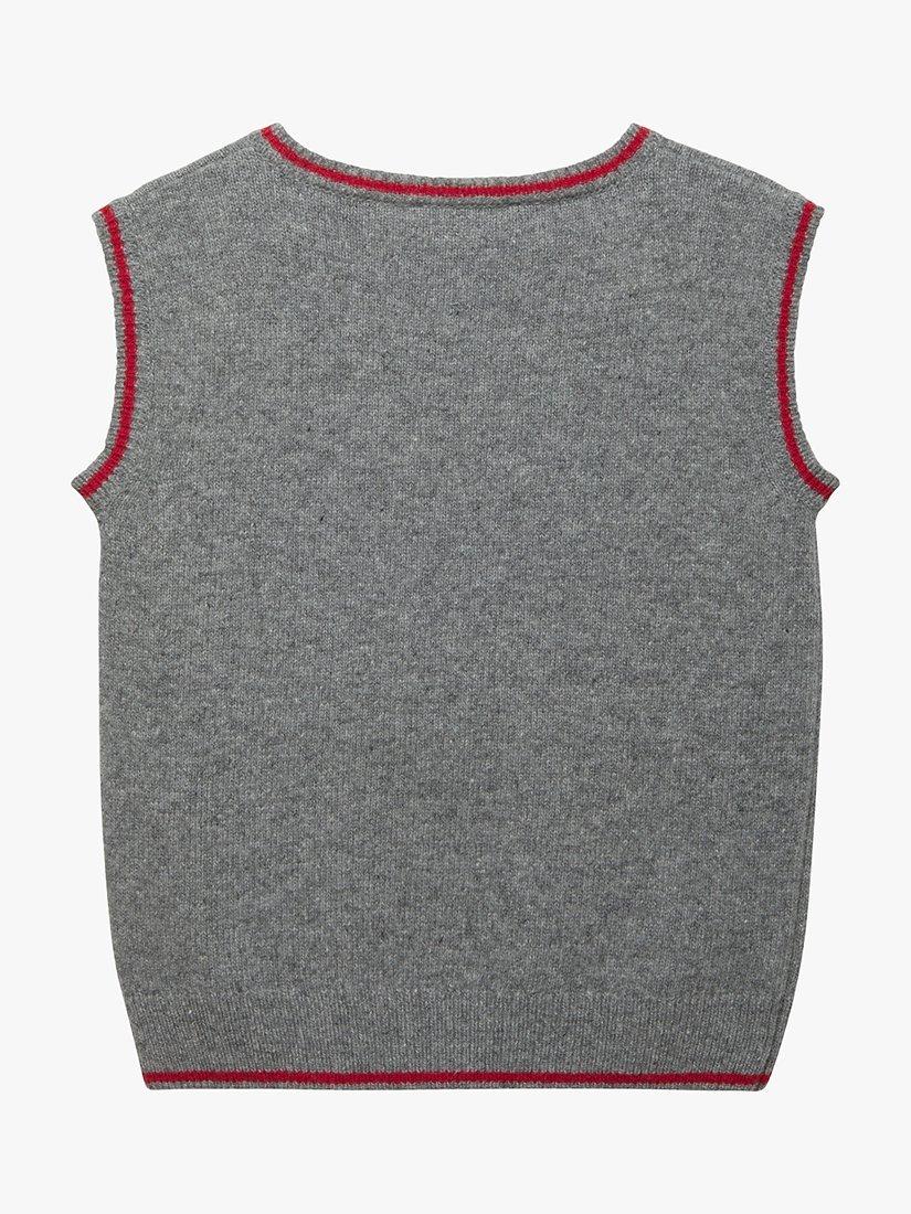 Product image 2 of 4, which shows Trotters Kids' Guardsman Wool Bend Tank Top, Grey Marl/Multi, 2-3 years