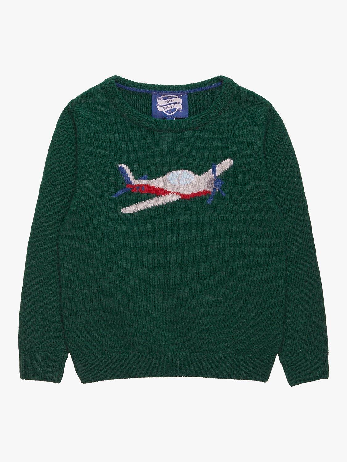 Product image 1 of 4, which shows Trotters Kids' Plane Jumper, Navy, 2-3 years