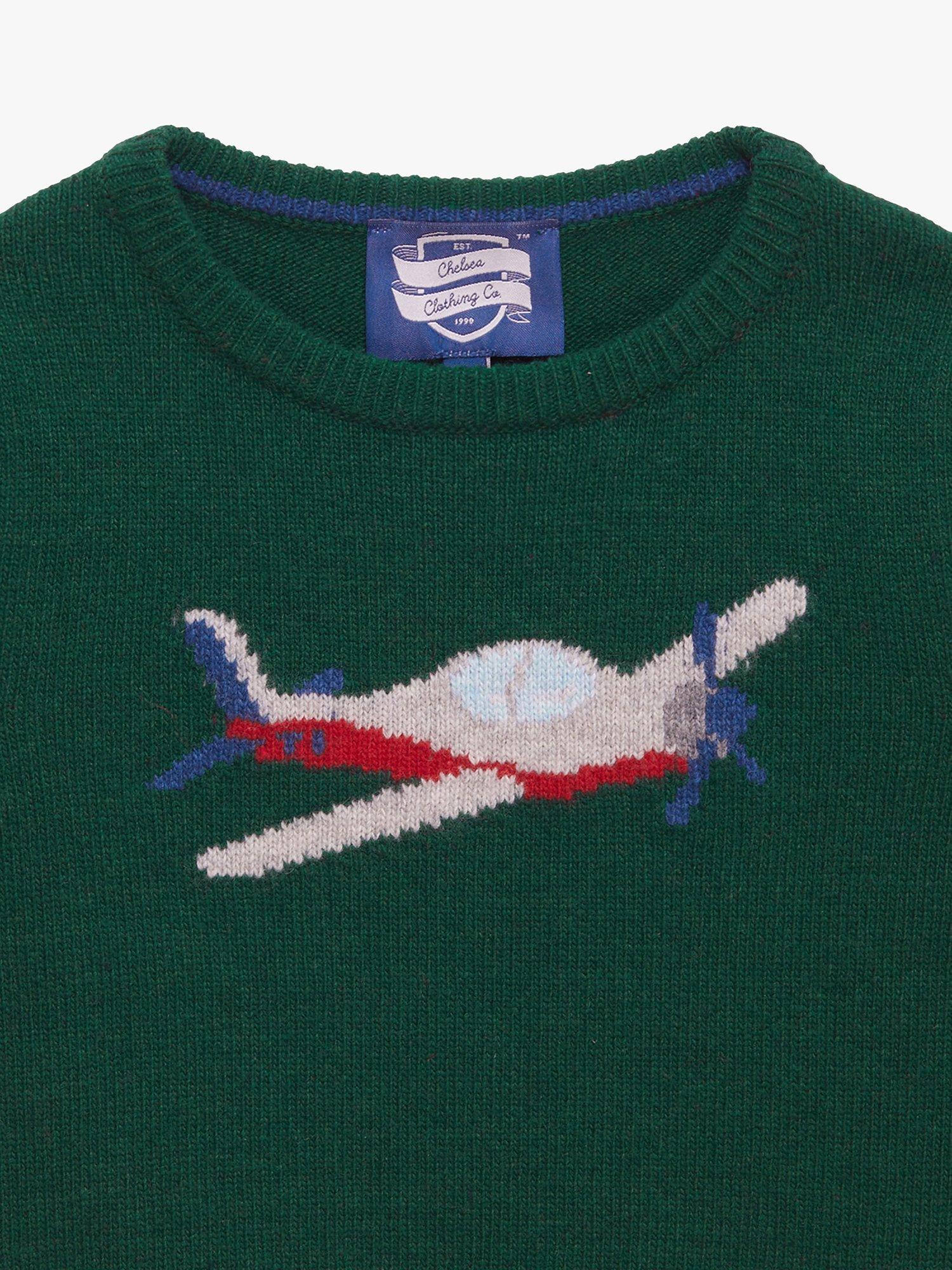 Product image 3 of 4, which shows Trotters Kids' Plane Jumper, Navy, 2-3 years