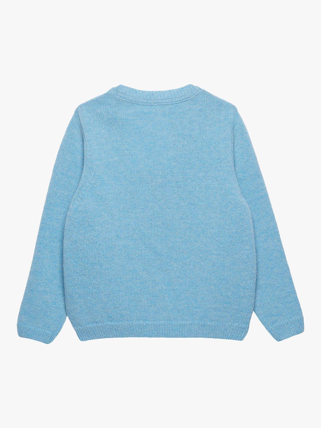 Product image 2 of 6, which shows Trotters Kids' Rufus Dog Jumper, Blue Marl, 2-3 years