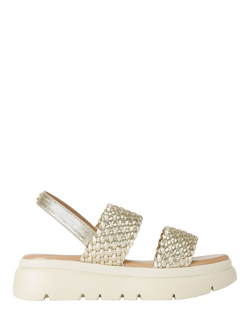 Carvela Krypton Weave Footbed Leather Sandals, Gold Gold