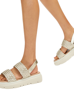 Carvela Krypton Weave Footbed Leather Sandals - view 2, Gold Gold